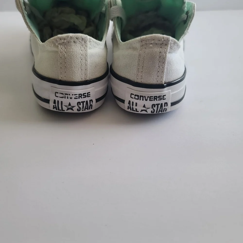 Converse Double Tongue White Mint Girls sz 12 Sneakers